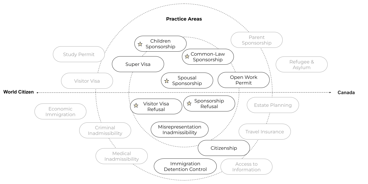 Diagram of specialized practice areas